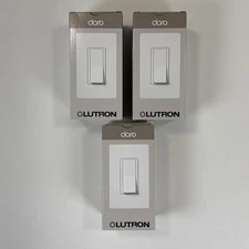 3-Pack Lutron CA-1PS-WH Claro On/Off Switch, 15-Amp/Single-Pole, White