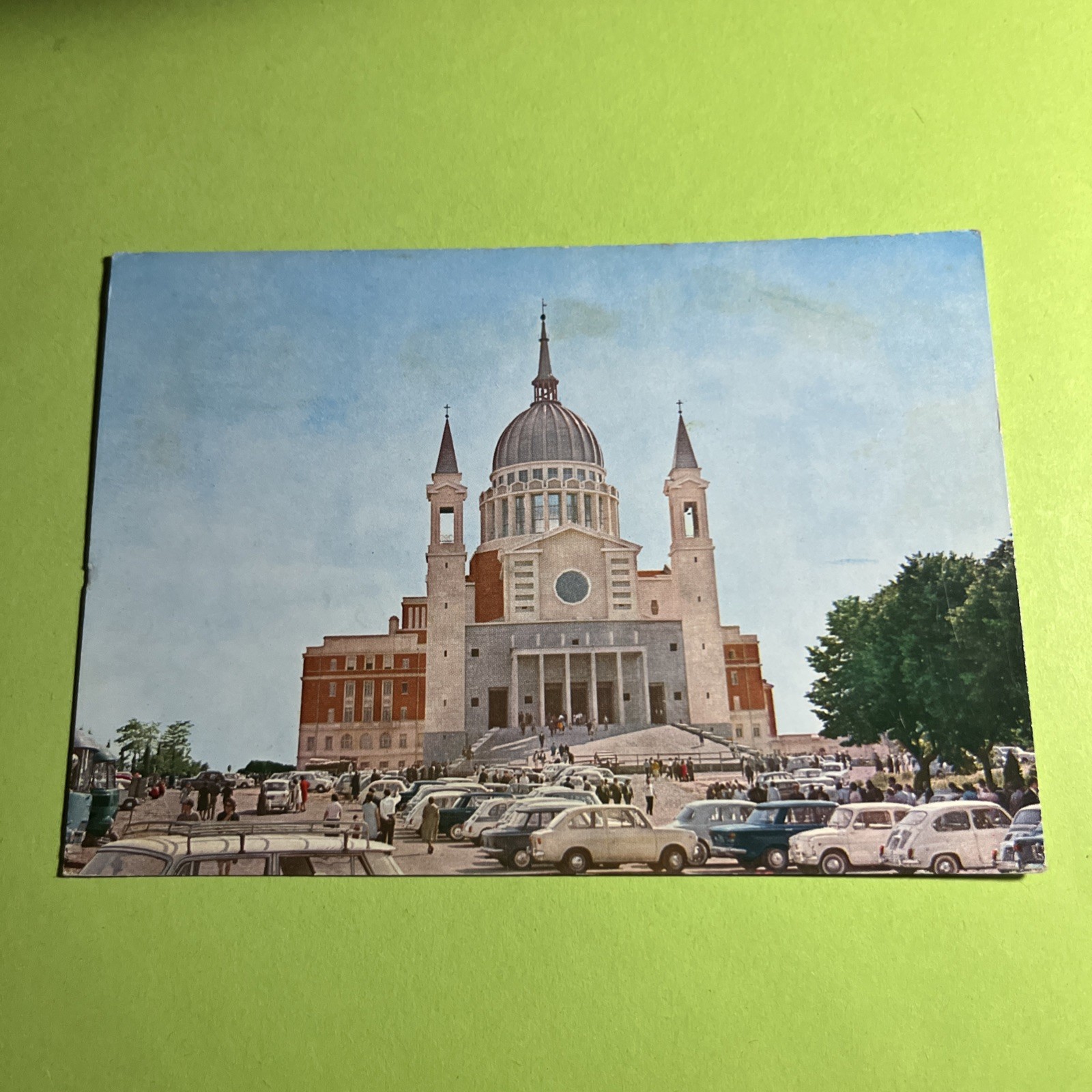 TEMPIO DI COLLE DON BOSCO -  ASTI - VECCHIA CARTOLINA A COLORI VIAGG. COLLEZIONE