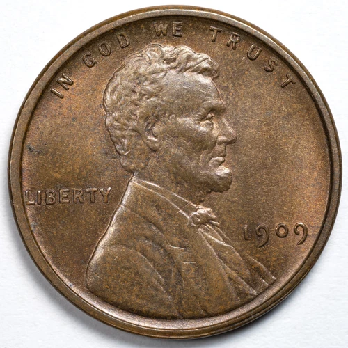 1909 VDB Lincoln Wheat Penny AU/UNC
