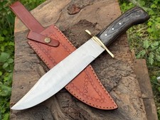 Handmade D2 Steel Custom Hunting Bowie Knife with WOOD material Handle
