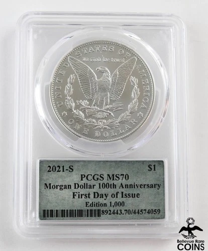 2021-S USA $1 Silver Coin MORGAN DOLLAR 100th Anniversary FDI PCGS MS70