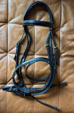 Nunn Finer Charlotte Dressage Bridle Oversize black with reins