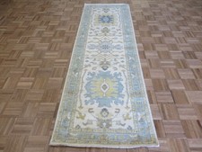 2'8 x 8'2 Runner Hand Knotted Ivory Peshawar Oriental Rug G17119
