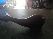 Hand Carved Ironwood Whale Vintage 13" MCM Mid Century, Whale Figurine