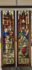 Set of 7 double lancet Robert McCausland Gothic Church Stained Glass Windows