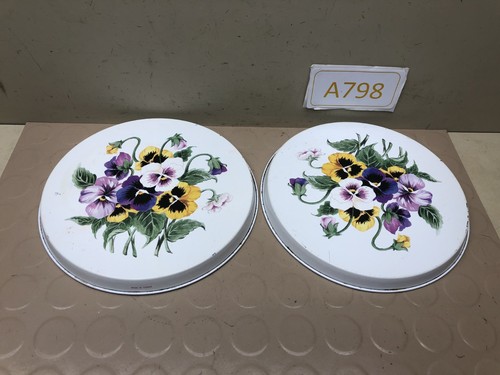 Vintage Floral Enamel Stove Burner Covers Set of 2| 8” Farmhouse Decor