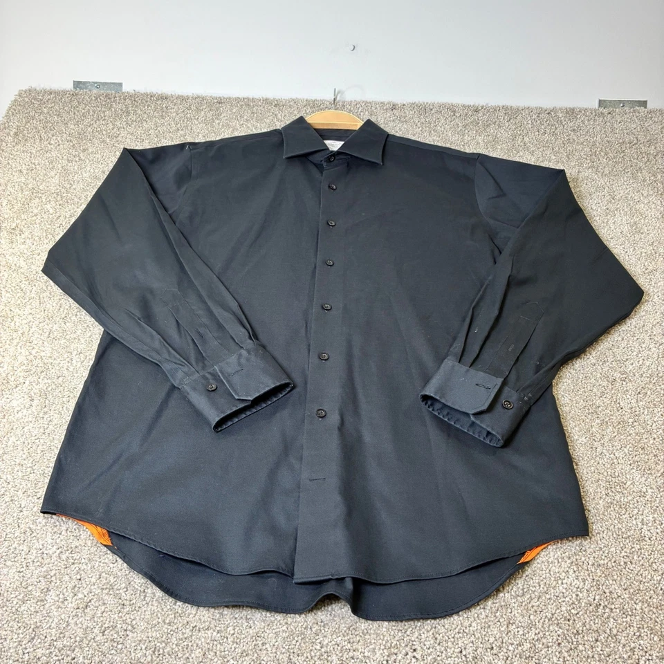 Camisa de vestir negra Lorenzo Uomo para hombre 16,5 34/35 ajuste mezcla de licra de algodón Foto 2 de 4