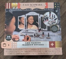 NIB FAO Schwartz 28 piece led make up vanity studio set in white for girls