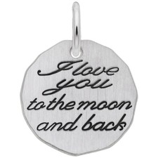 Sterling Silver I Love You to The Moon Charm