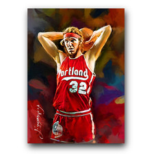 Bill Walton #8 Art Card Limited 50/50 Edward Vela Signed (Portland Trailblazers)