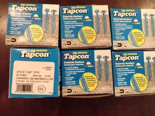 600 3/16" X 1-3/4" Phillips  Head Masonry Concrete Screw Tapcon Anchors 6 boxes