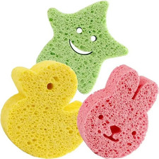 3Pcs Magic Bath Sponge Exfoliating Dead Skin Remover Shower Scrubber Brush Kids