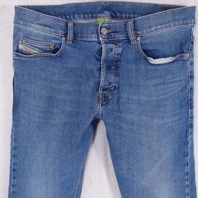 Herren Diesel D-LUSTER 0092R Stretch Slim Straight Blau Jeans W32 L32