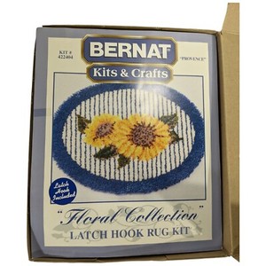 Bernat Latch Hook Kit 422404 Sunflower Rug Floral 30x42 Inches Floral Provence