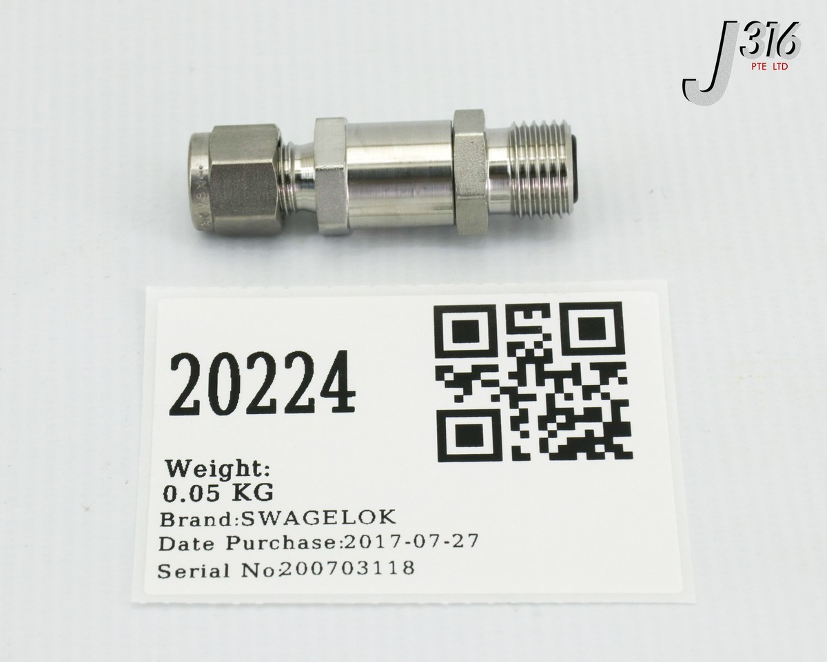 プロコン 20224 SWAGELOK SS POPPET CHECK VLV FIXED PR 1/4