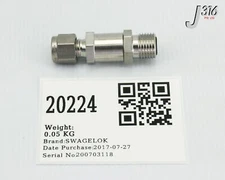 20224 SWAGELOK SS POPPET CHECK VLV FIXED PR 1/4" 25PSIG SS-4C-V01-EP-25-7203