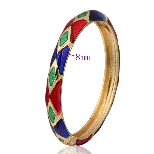 Brazalete Precioso Nuevo Enchapado en Oro Amarillo Color Joya Diseño Diamante Esmalte - Imagen 8 de 8