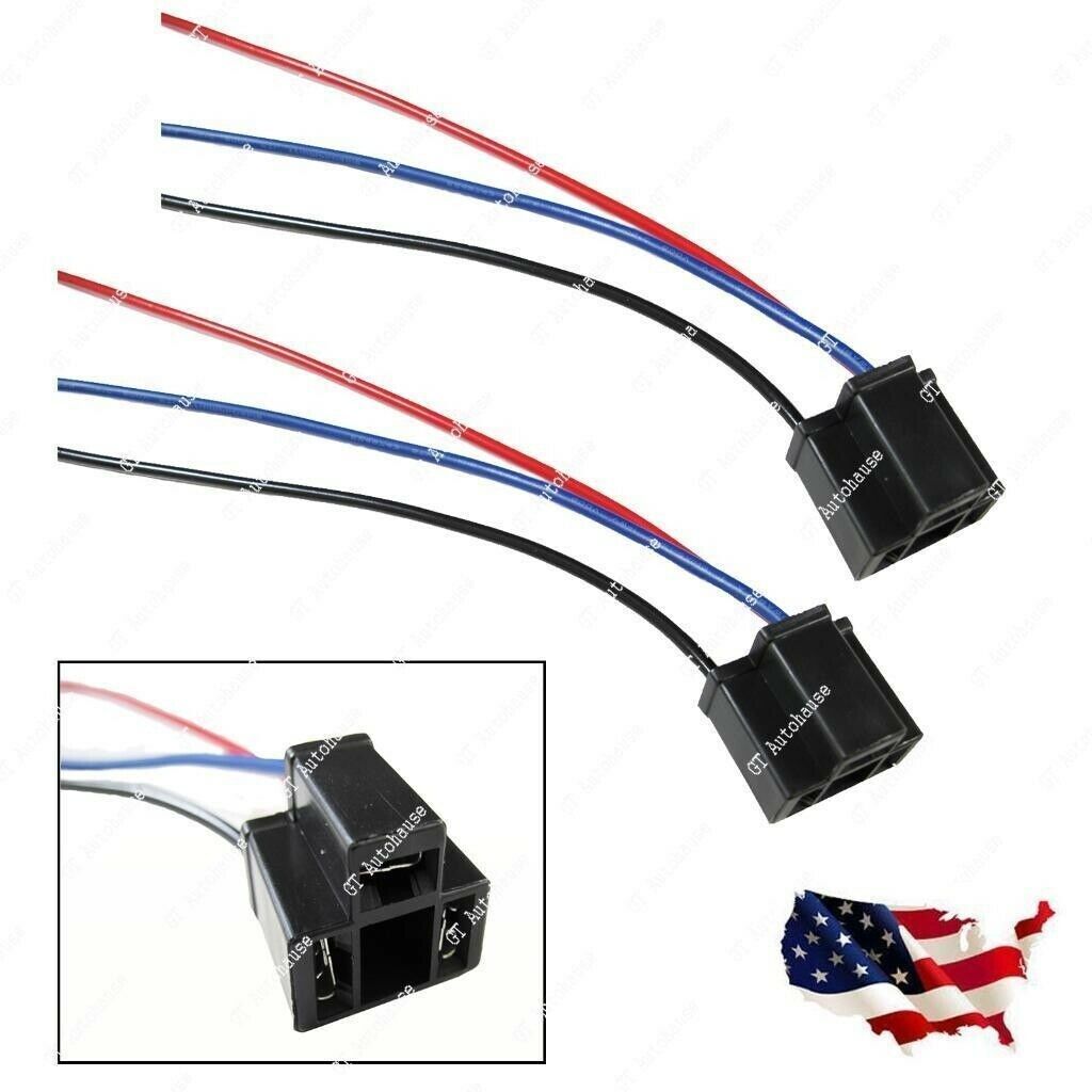 H4 9003 HB2 Female Socket Replace LED Headlight Connector Wire Harness Plug 2PCS - Foto 2