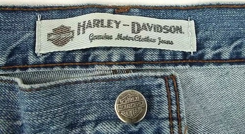 Harley Davidson Womens 24R 40x32 Blue Medium Wash Straight Leg Biker Jeans Pants - Picture 2 of 12