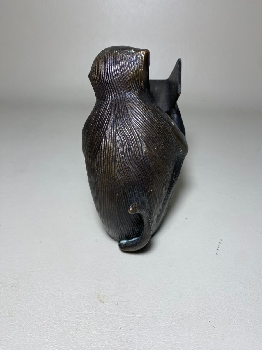 Vintage Bronze Monkey Reading a Book Figurine Ape - Bookend Vintage Bronze Monkey Reading a Book Figurine Ape - Bookend