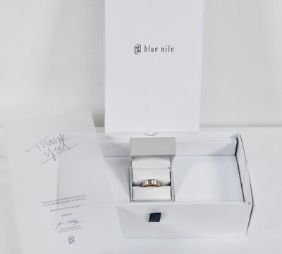 Blue Nile 14k White & Rose Gold Men s Wedding Band, Size 13 - 9.8g