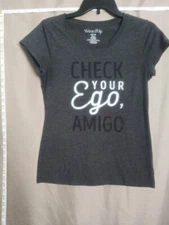 WoundUp CheckYourEgoAmigo gray t-shirt womans,mens,teens