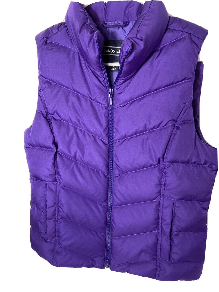Lands End Puffer vest Purple Full Zip Women s S