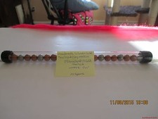 Marbles-Tube of 22-Christmas Colors-Pee Wee Silver and Gold Dyed Clay Marbles 37
