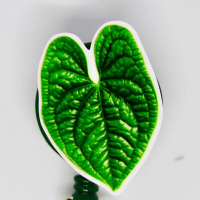 Anthurium Luxurian Plant Badge Reel ID Holder House Mom Addict Lanyard