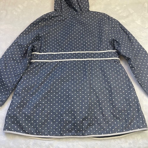 Gymboree Polka Dot Hooded Raincoat Girls Size 7 Hook and Loop Cotton Floral Blue - Picture 12 of 12