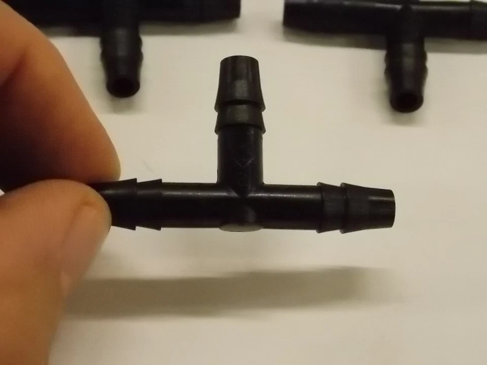 Lot of 10 US Plastics Corp 62064  Polyethylene 1/4" Hose End Barb Tee Fitting K5 - Image 2 of 2