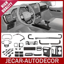 30pcs Black Wood Interior Console Dashboard Cover Trim Kit Set For Ford F150 21+