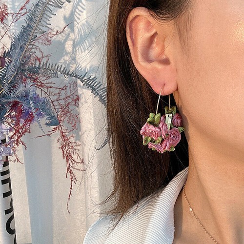 Fabric Drop Earrings Vintage Fashion Tassel Bohemian Statement Handmade Jewelry - Picture 190 of 225