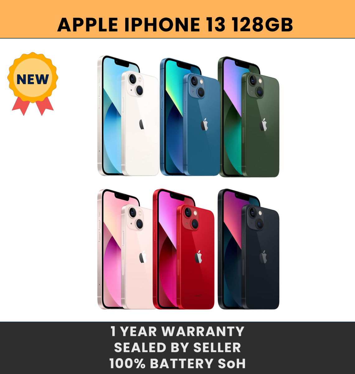 New Apple iPhone 13 A2482 512-128GB Factory Unlocked All Mobile