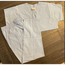 Scrubs Set - Light Blue Short Sleeve with Pants Sz S