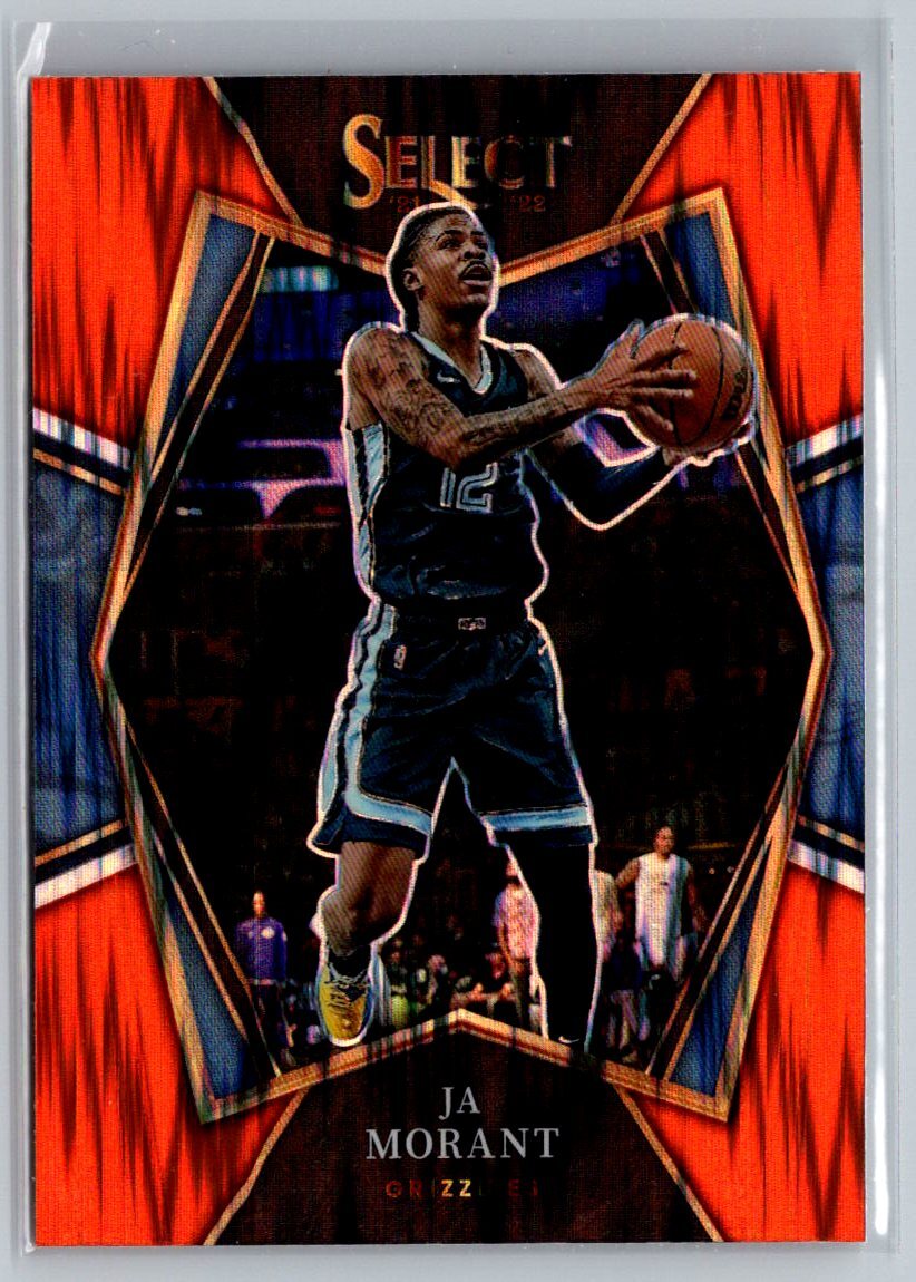 2021-22 Panini Select #125 Ja Morant Orange Flash Prizms