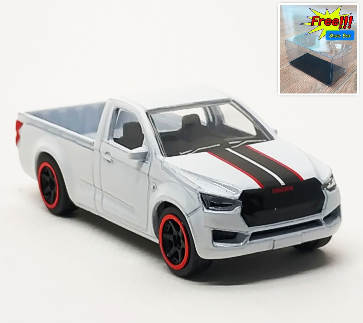 Majorette Isuzu D-Max Dmax Spark White / Black Stripes 1:61 (3