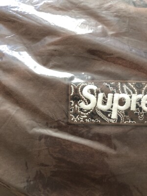 Supreme Bandana Box Logo Hoodie Paisley FW 2019 Brown Large . 100