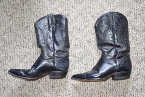 Western Boots by Rudel with Eagle Stitched Black 