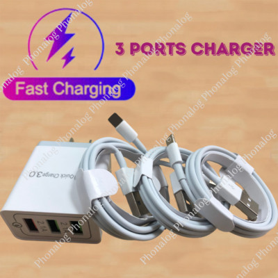 For iPhone 6 7 8 14 12 13 Power Adapter Block QC Fast Charger USB Charging Cable
