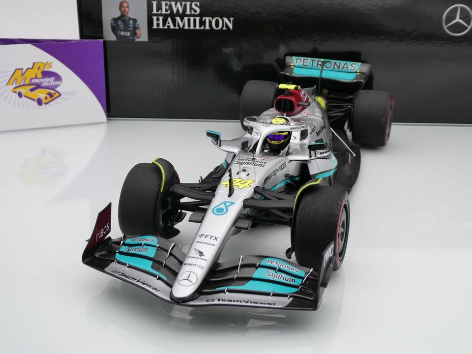 Minichamps 110220044 # Mercedes-AMG W13 F1 Spain GP 2022 " Lewis Hamilton " 1:18 - Bild 4 von 4