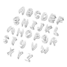 Sterling Silver Mini A-Z Letter Alphabet Initial Sliding Spacer Charm Beads