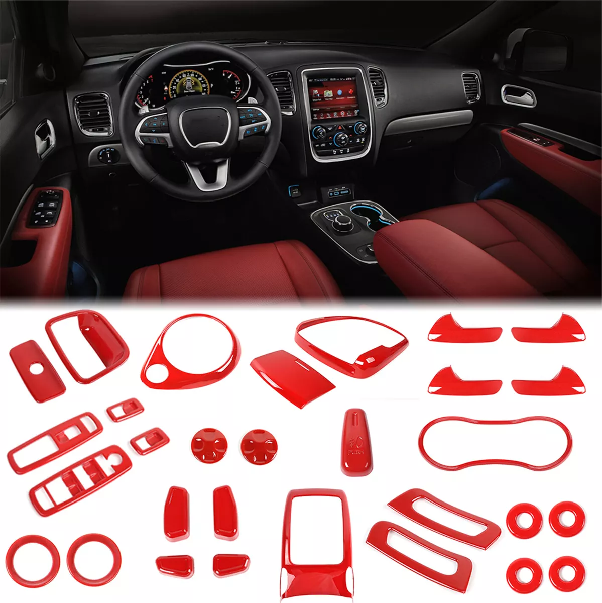 Full Set Interior Decoration Cover Trim For Dodge Durango 2011