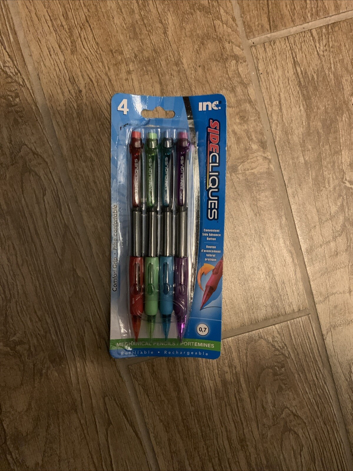 MECHANICAL PENCILS 4 Color Pack 0.7mm Comfort Grip w/ Erasers 4 Pencil Pack-image