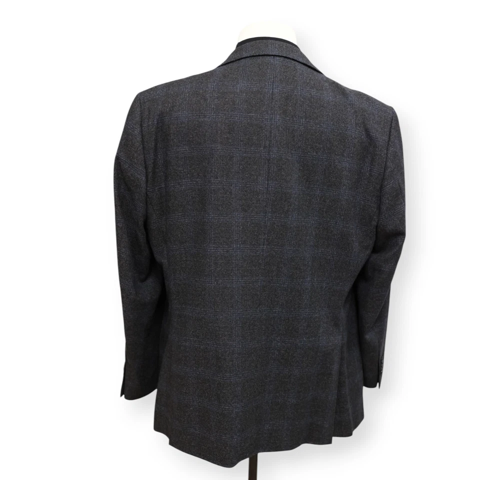 JOSEPH ABOUD mens charcoal windowpane WOOL sport coat suit jacket blazer 44 R* - Image 4 of 4
