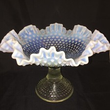 Rare Fenton French Opalescent Hobnail Footed Bowl 389 11"