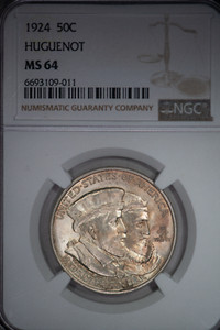 『NGC MS64』ユグノー教徒300周年記念ハーフダラー銀貨（1924年） NGC MS64』ユグノー教徒300周年記念ハーフダラー銀貨（1924年） - メルカリ