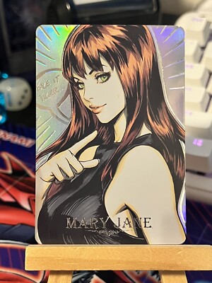 Mary Jane SpiderMan   Holographic Standard Trading Card Sexy Waifu Anime Doujin