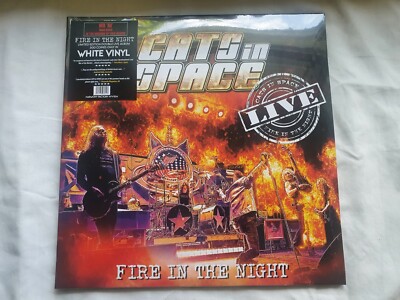 CATS IN SPACE  'FIRE IN THE NIGHT-LIVE' WHITE VINYL SEALED DOUBLE LP *NEW*