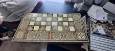 Middle Eastern Inlaid Marquetry Chess Backgammon Box/Board